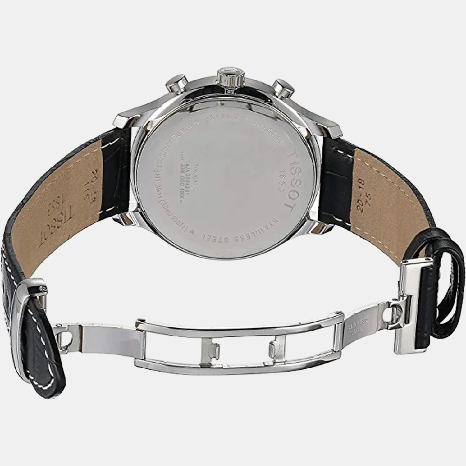 Tradition Men Quartz Black Dial Chronograph Leather Watch T0636171605700 - Image 2