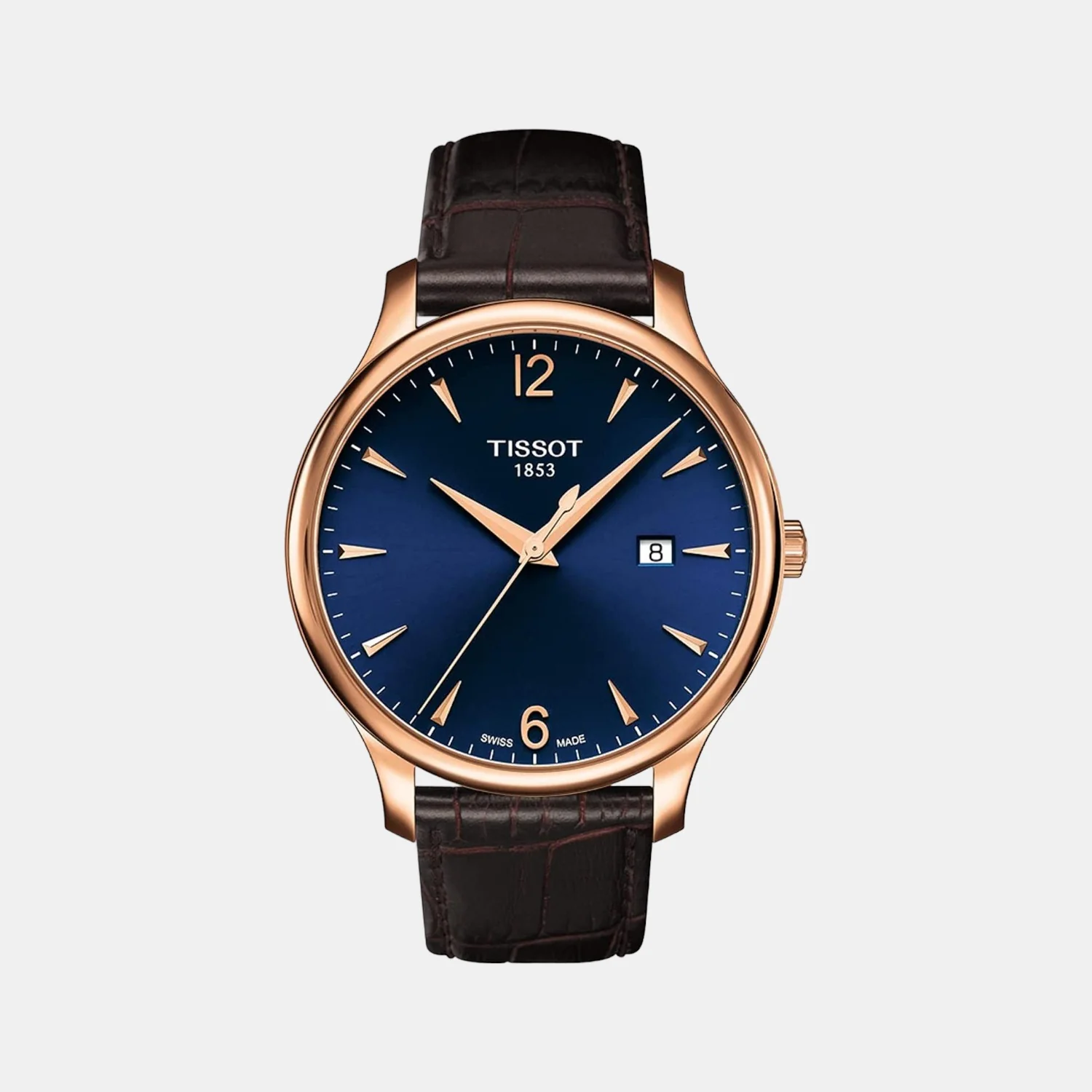 Tradition Men Quartz Blue Dial Analog Leather Watch T0636103604700