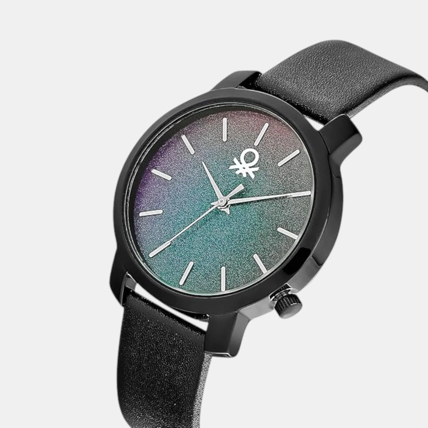Iconic Women Quartz Black & Green Dial Analog Leather Watch UWUCL0708 - Image 2