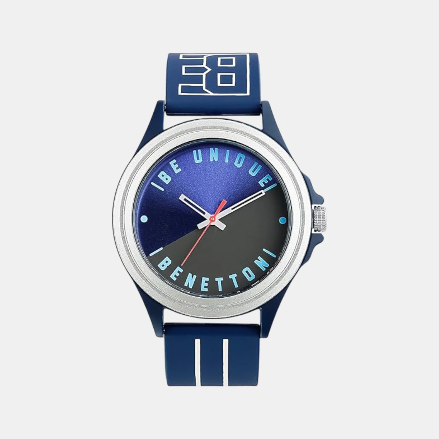 Signature Men Quartz Blue & Black Dial Analog Silicone Watch UWUCG0312