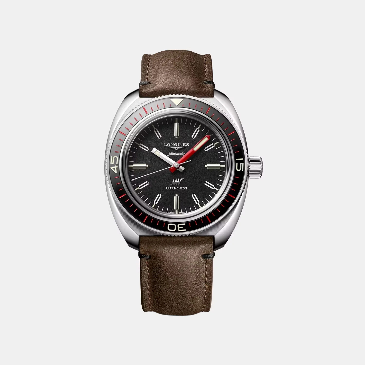 Ultra Chron Men Quartz Black Dial Analog Leather Watch L28364522