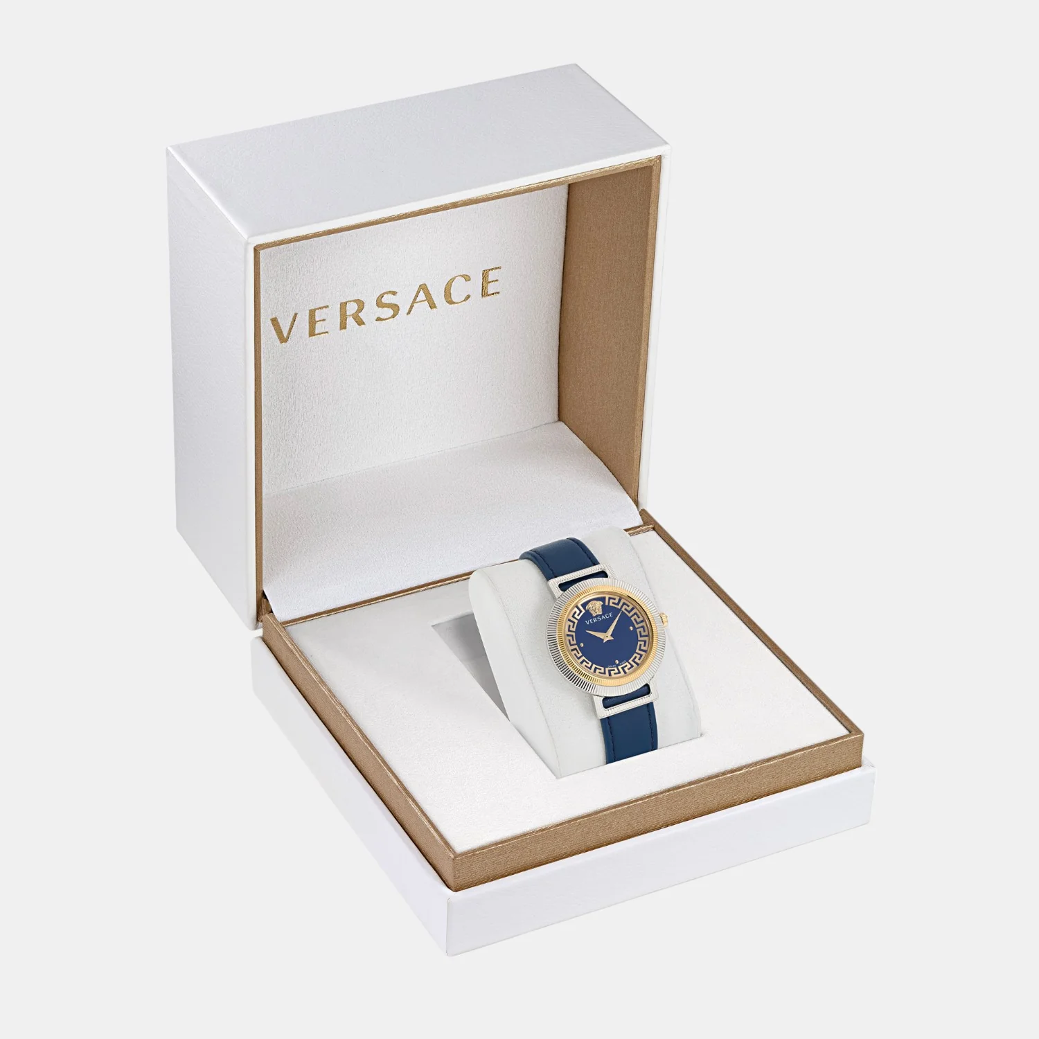 Greca Chic Women Quartz Blue Dial Analog Leather Watch VE3D00122 - Image 4