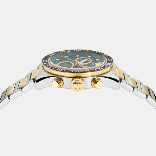 Greca Dome Men Quartz Green Dial Chronograph Stainless Steel Watch VE6K00423 - Image 5