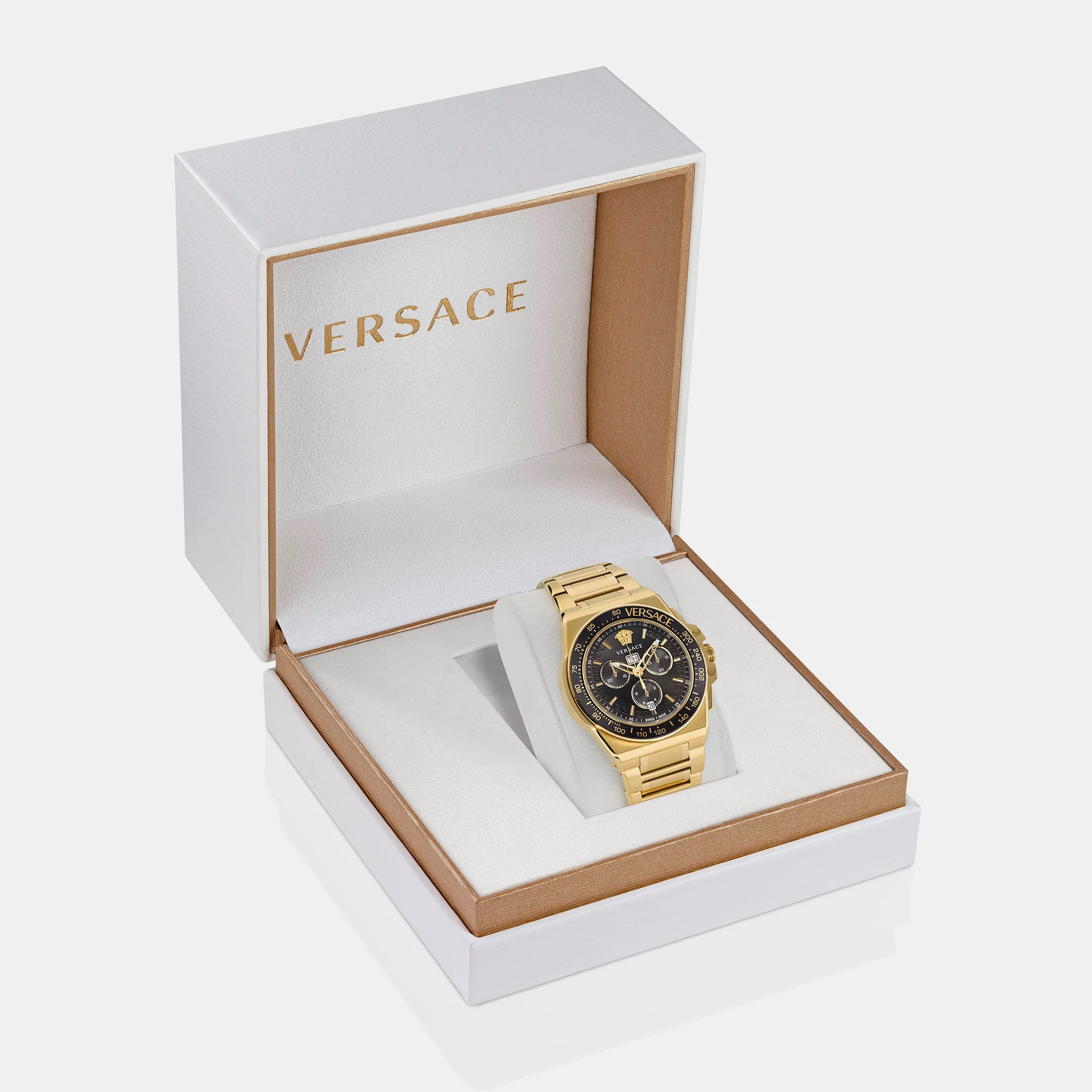 Greca Extreme Men Quartz Black Dial Chronograph Stainless Steel Watch VE7H00623 - Image 4