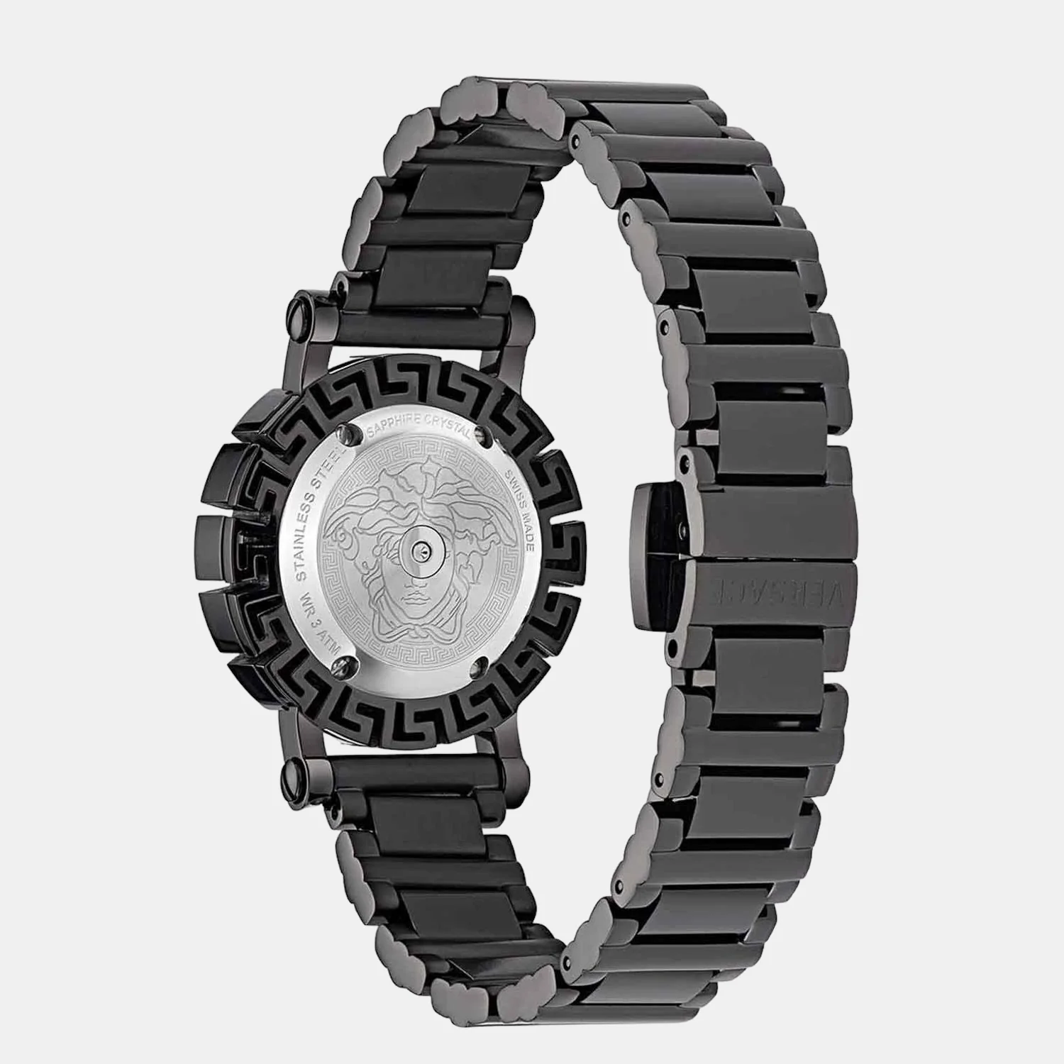 Greca Glam Women Quartz Black Dial Analog Stainless Steel Watch VE2Q00522 - Image 2