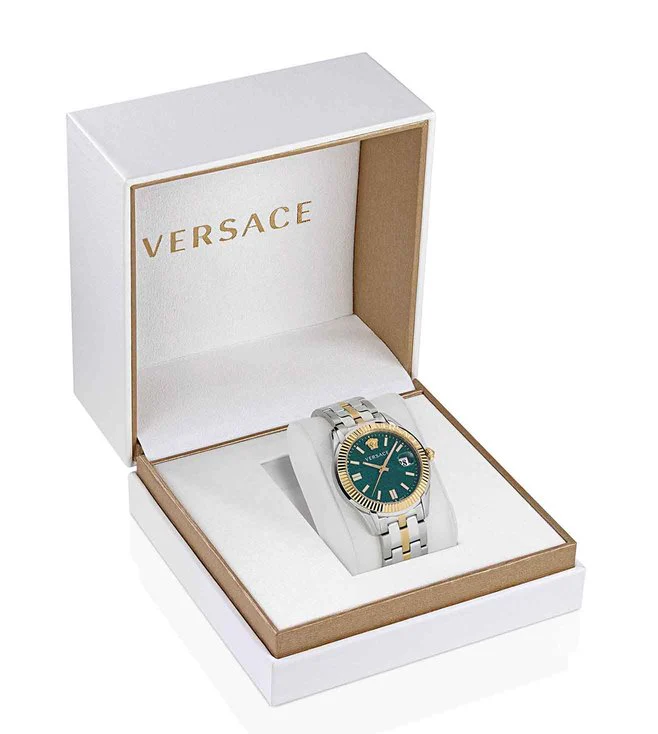 Greca Men Quartz Green Dial Analog Stainless Steel Watch VE3K00422 - Image 5