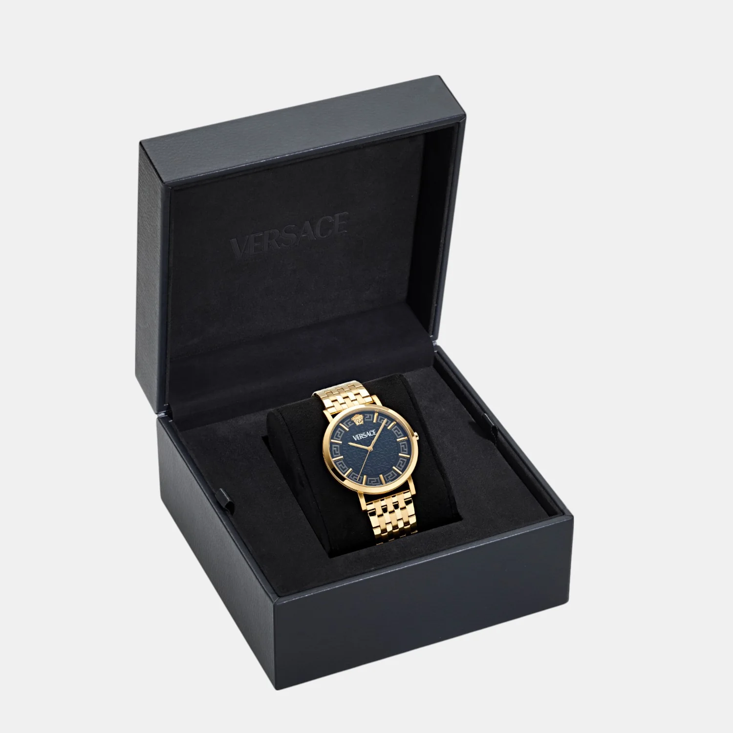 Greca Slim Men Quartz Black Dial Analog Stainless Steel Watch VE8Q00524 - Image 3