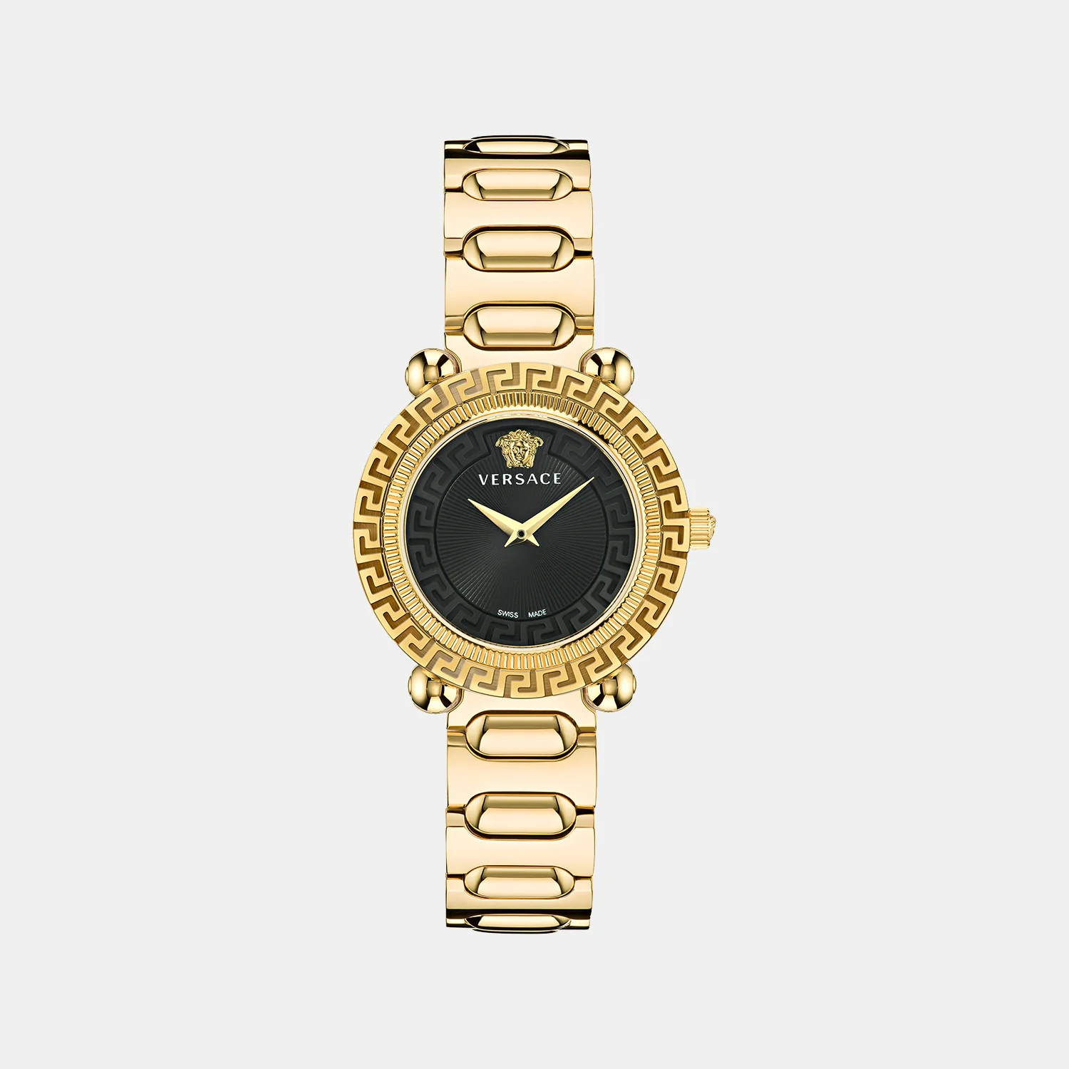 Greca Women Quartz Black Dial Analog Stainless Steel Watch VE6I00523