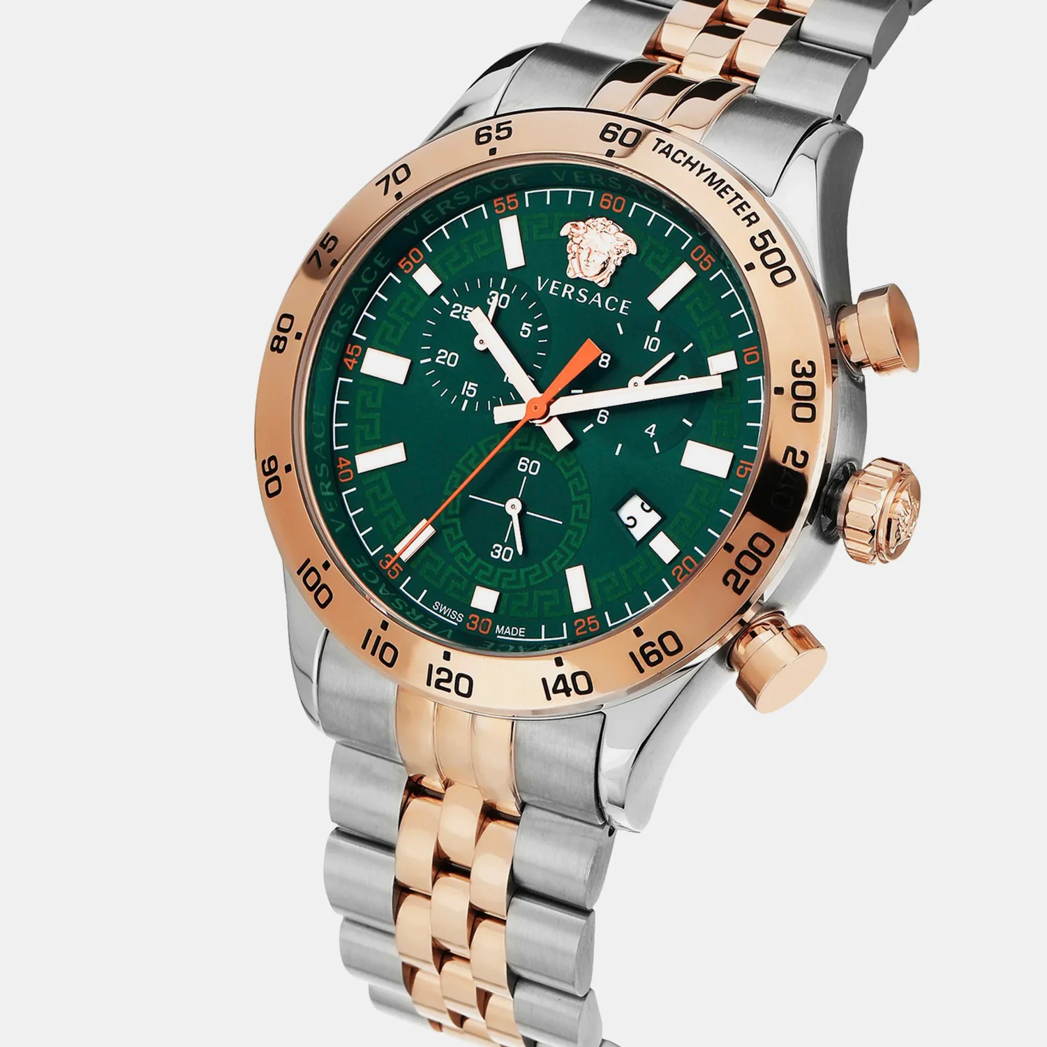 Hellenyium Men Quartz Green Dial Chronograph Stainless Steel Watch VE2U00924 - Image 2
