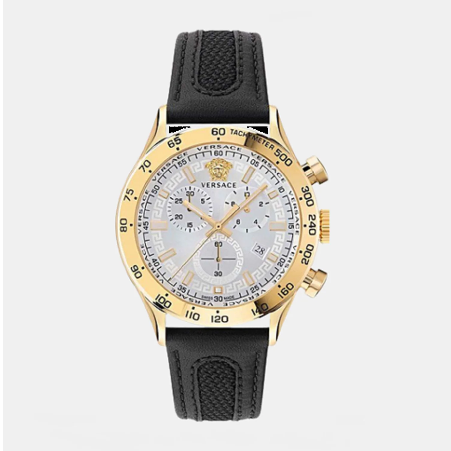Hellenyium Men Quartz White Dial Chronograph Leather Watch VE2U00222