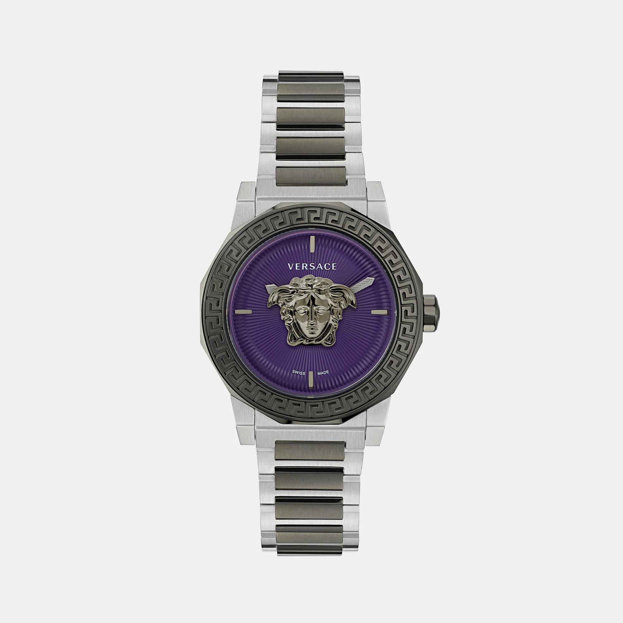 Medusa Deco Women Quartz Purple Dial Analog Stainless Steel Watch VE7B00523