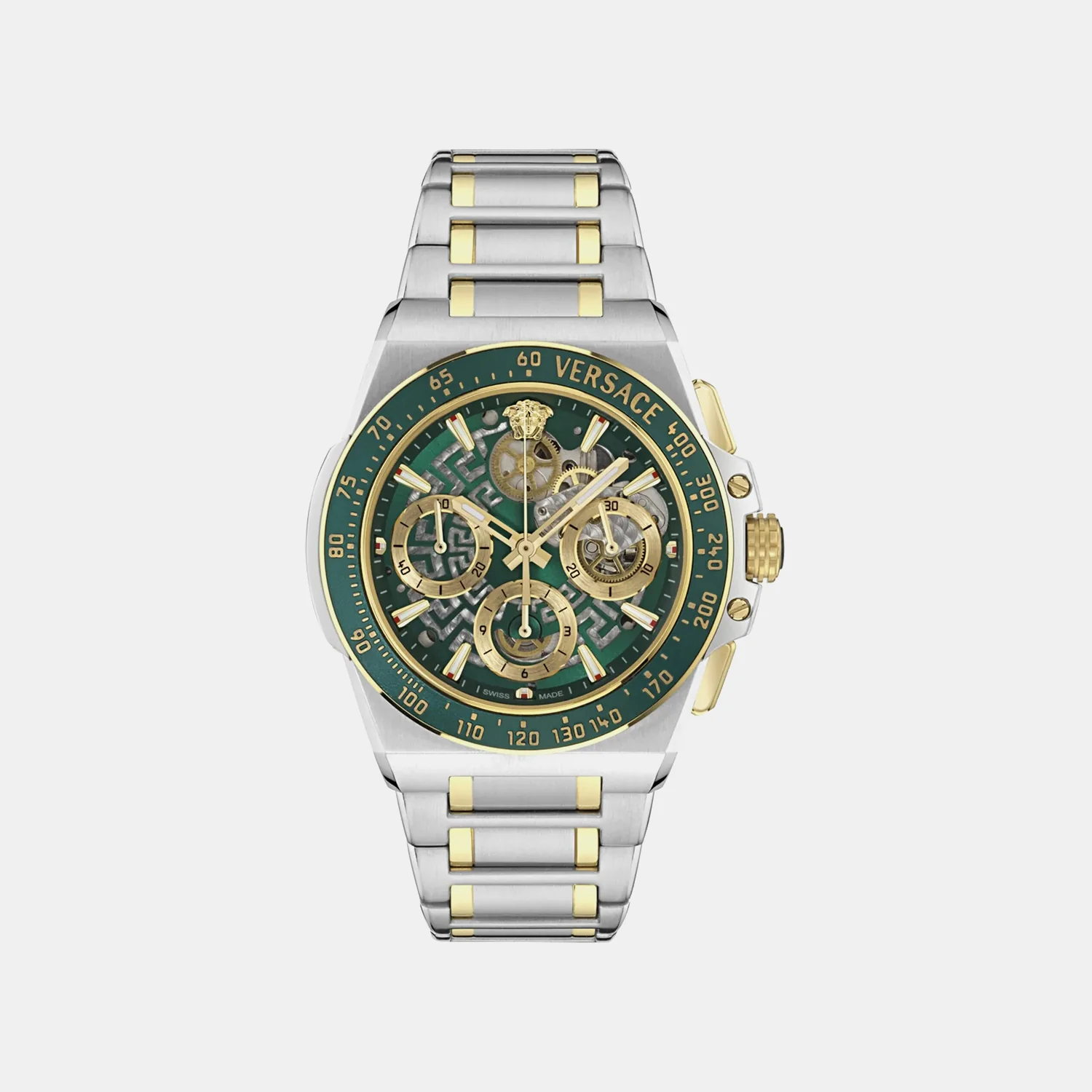 Men Automatic Green Dial Chronograph Stainless Steel Watch VE0Y00125