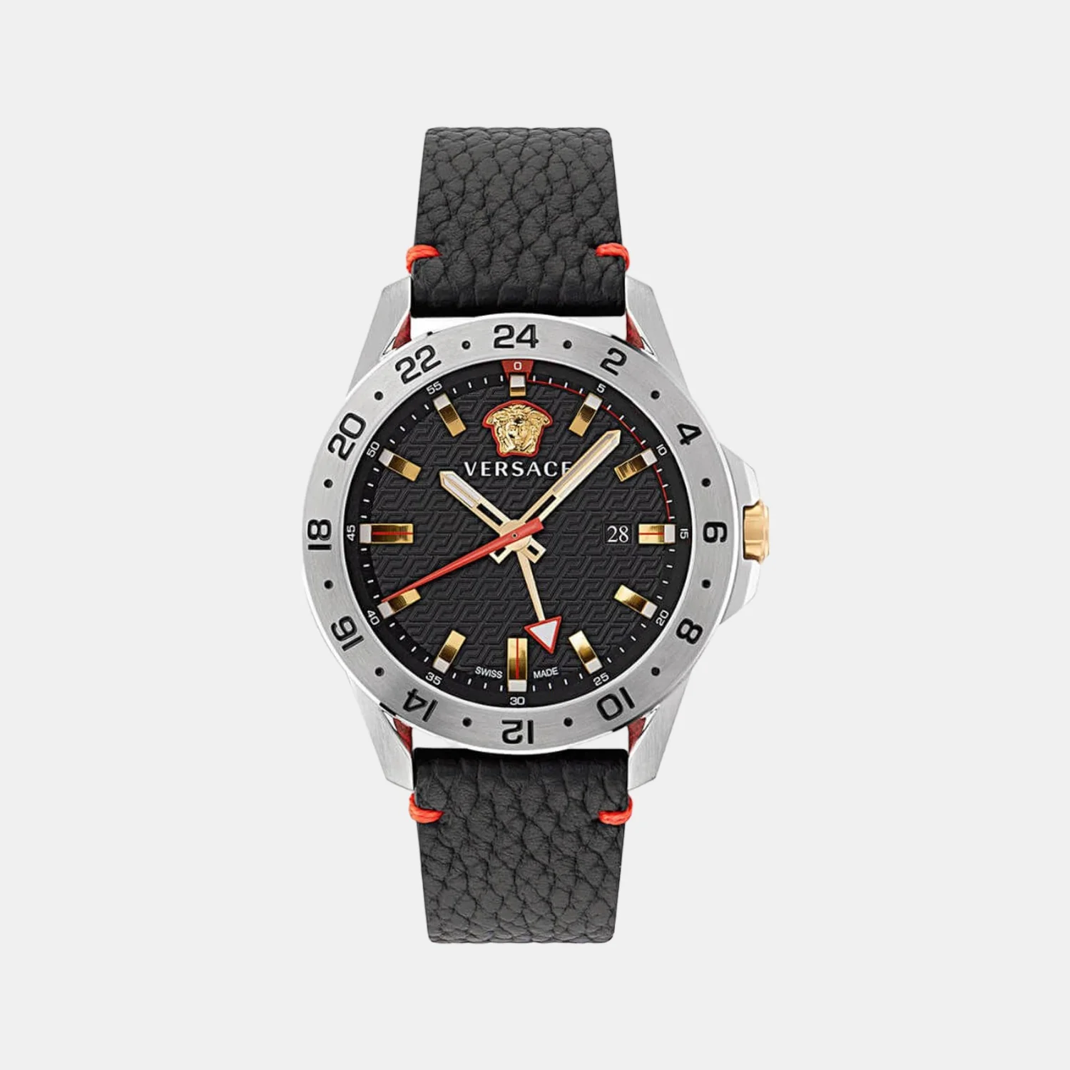Men Quartz Black Dial Analog Leather Watch VE2W00122
