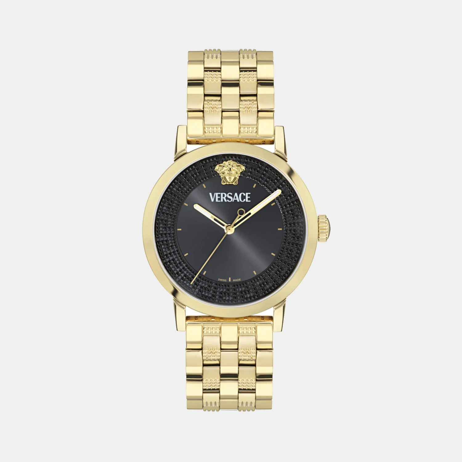Men Quartz Black Dial Analog Stainless Steel Watch VE0T00525