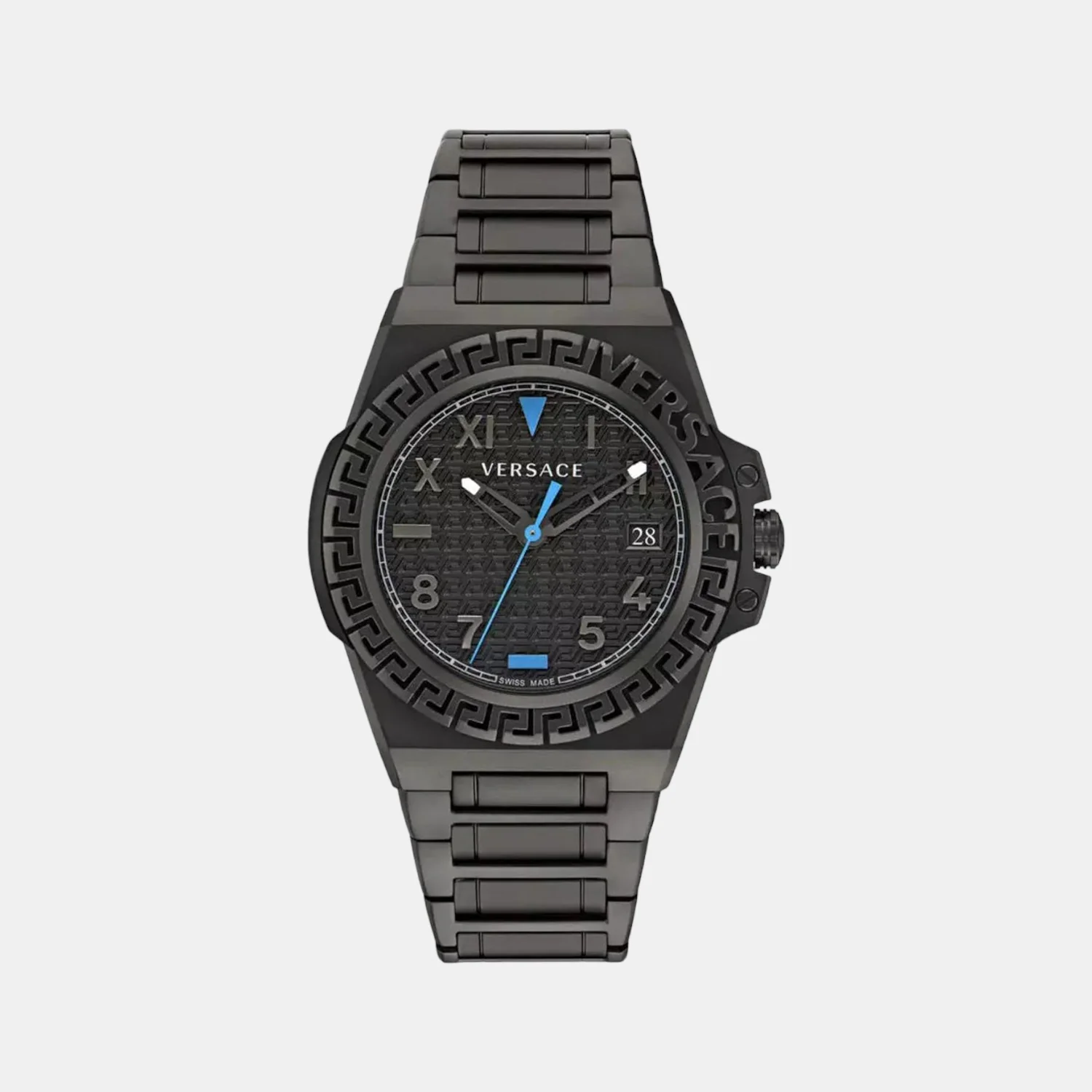 Greca Reaction Men Quartz Black Dial Analog Stainless Steel Watch VE3I00622