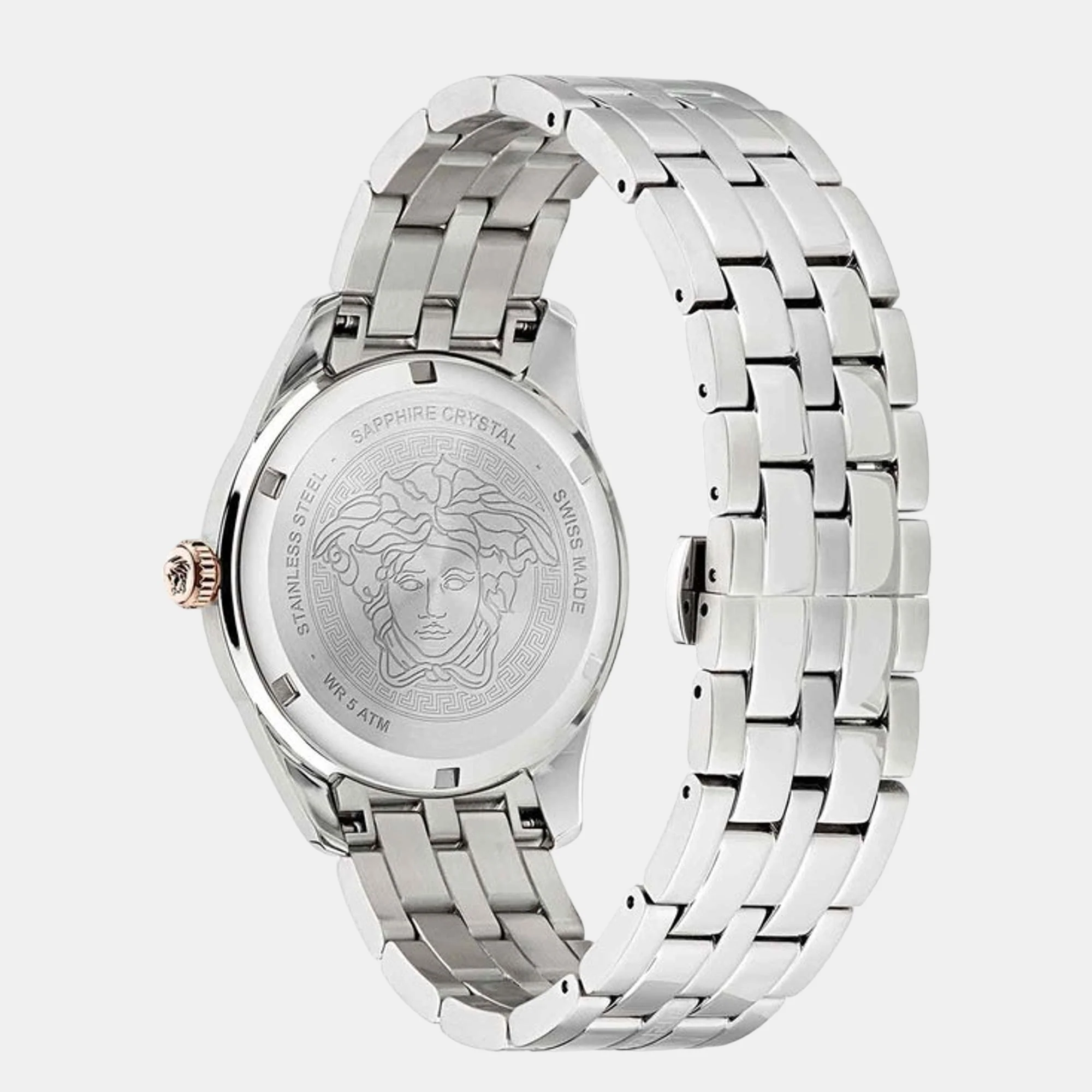 Men Quartz Black Dial Analog Stainless Steel Watch VE3K00322 - Image 2
