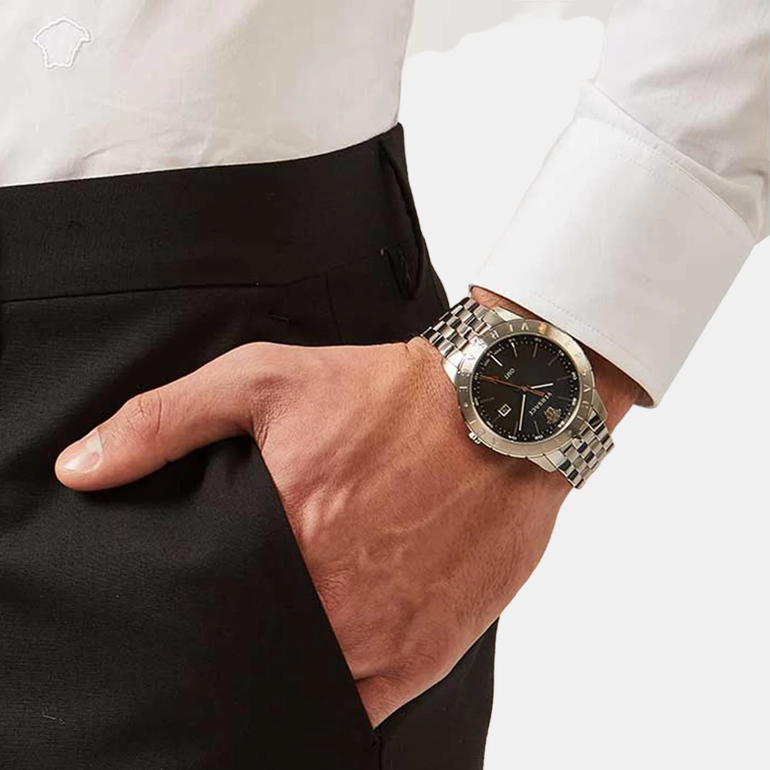 Men Quartz Black Dial Analog Stainless Steel Watch VEBK00418 - Image 4