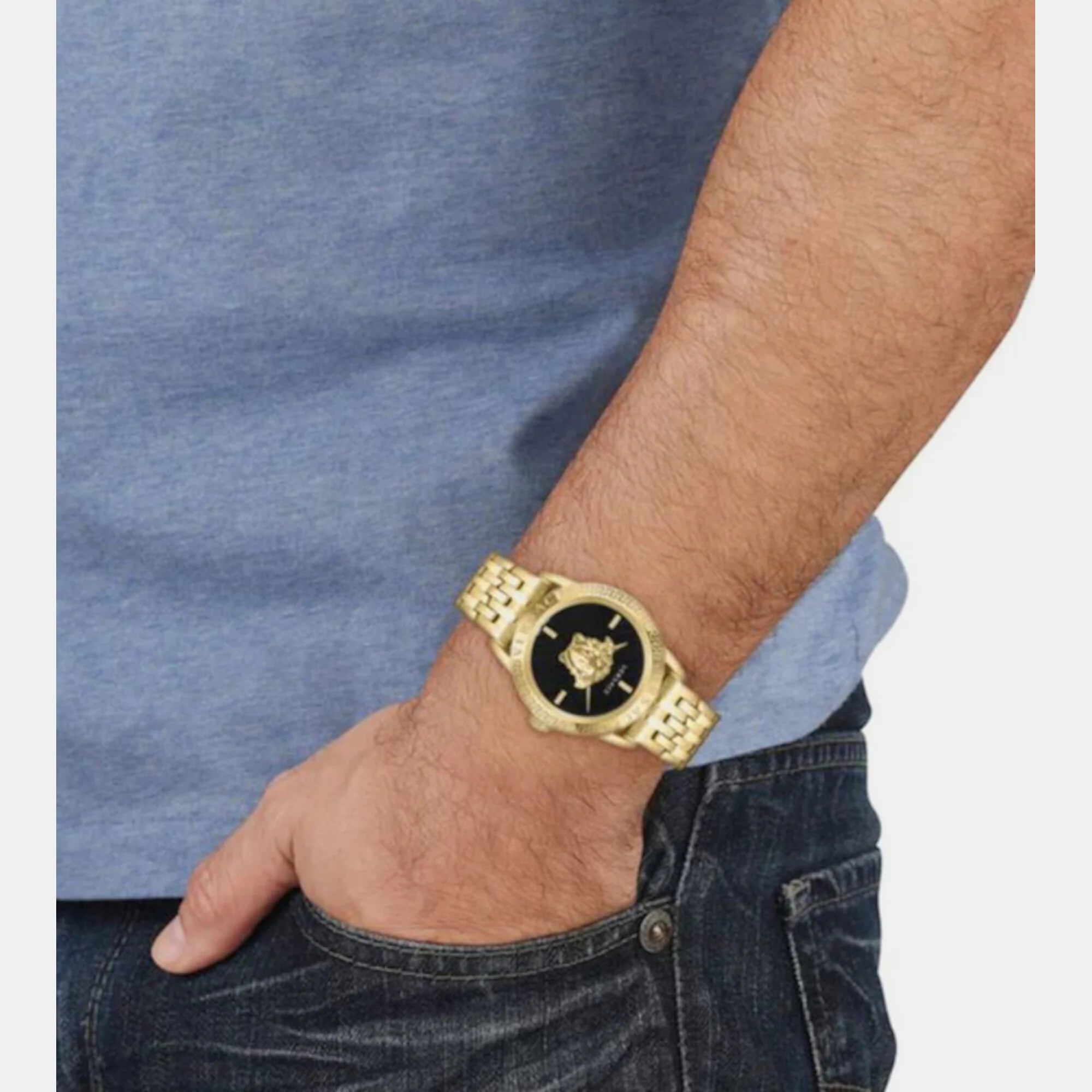 Men Quartz Black Dial Analog Stainless Steel Watch VESN00922 - Image 3