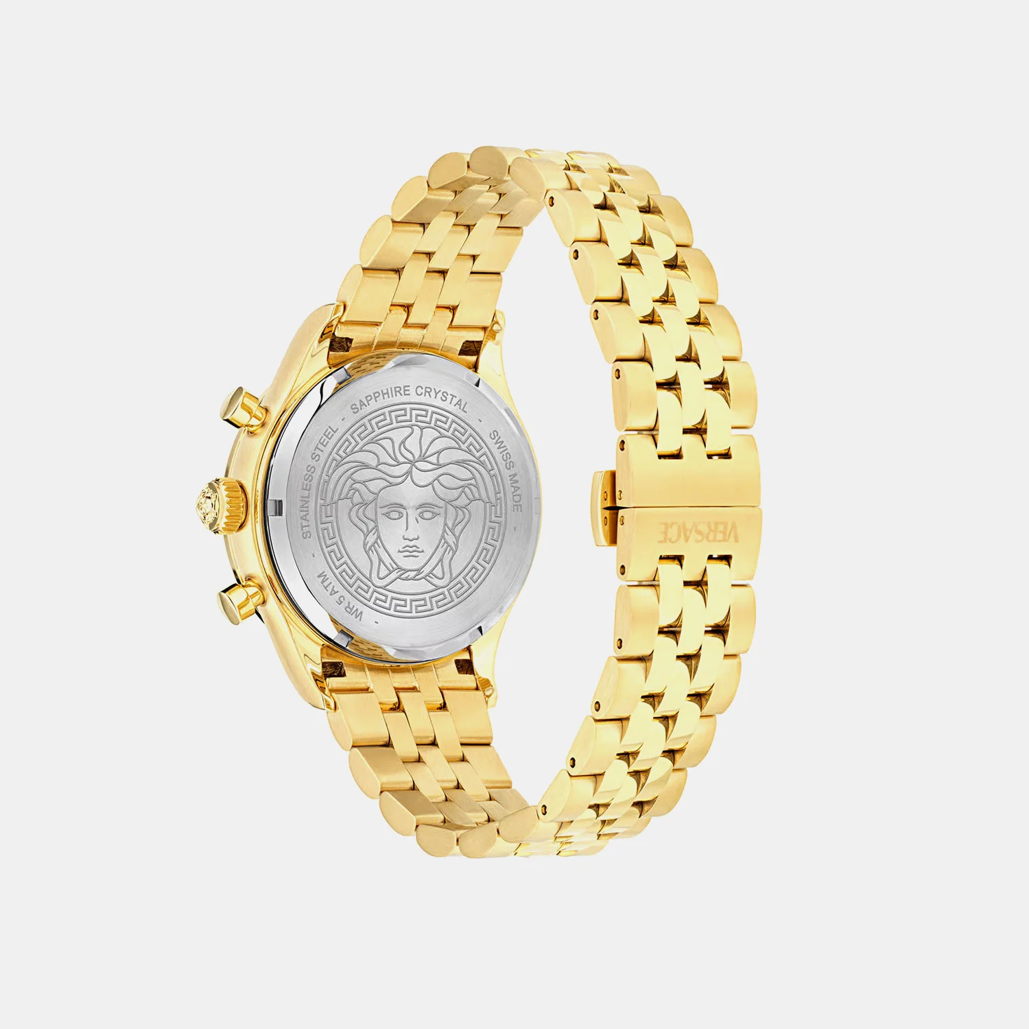 Men Quartz Gold Dial Chronograph Stainless Steel Watch VECFA0424 - Image 2
