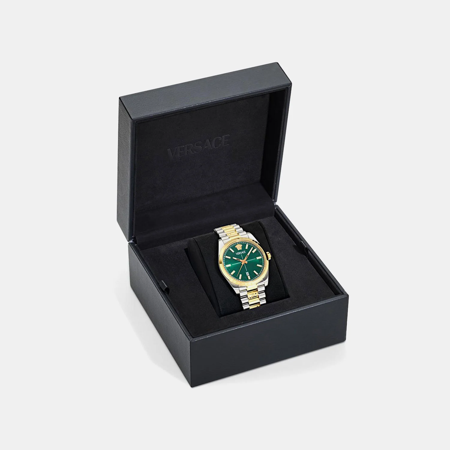 Men Quartz Green Dial Analog Stainless Steel Watch VE0G00425 - Image 4