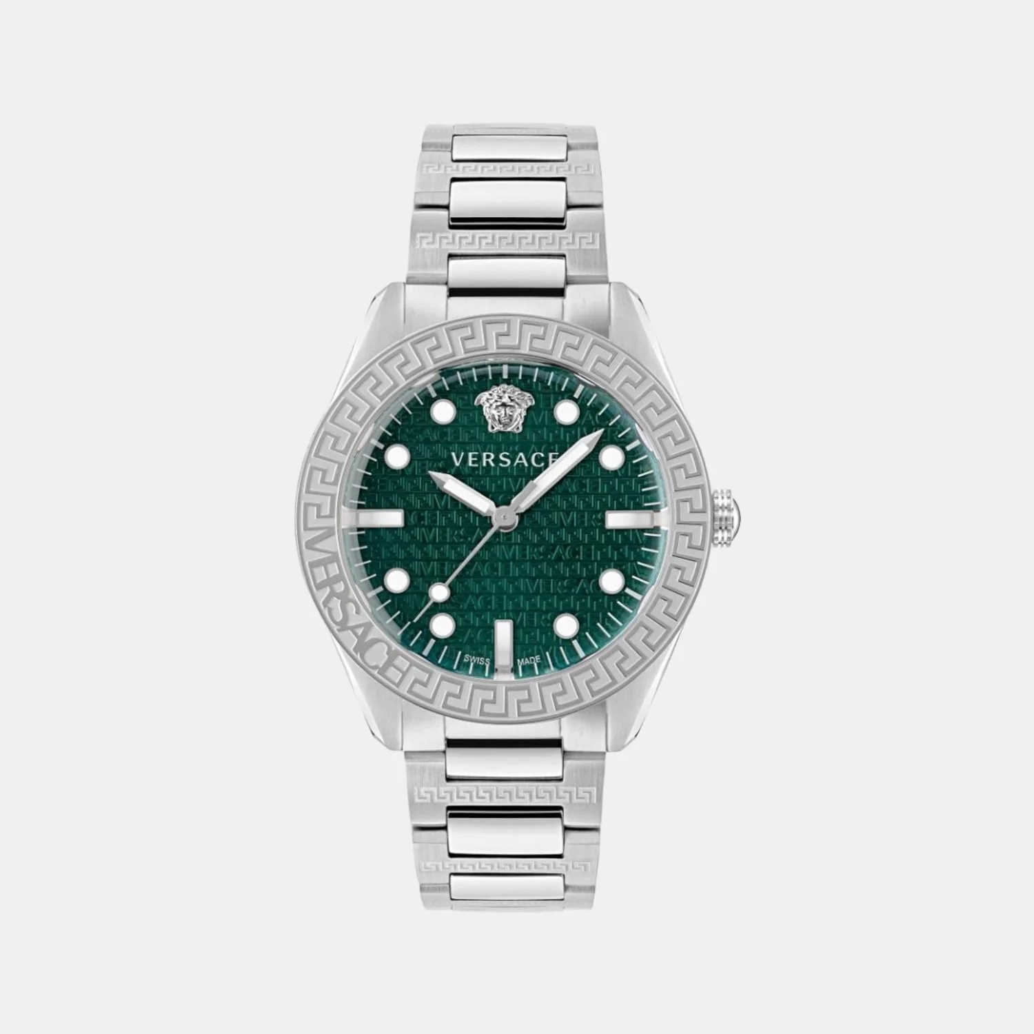 Men Quartz Green Dial Analog Stainless Steel Watch VE2T00322