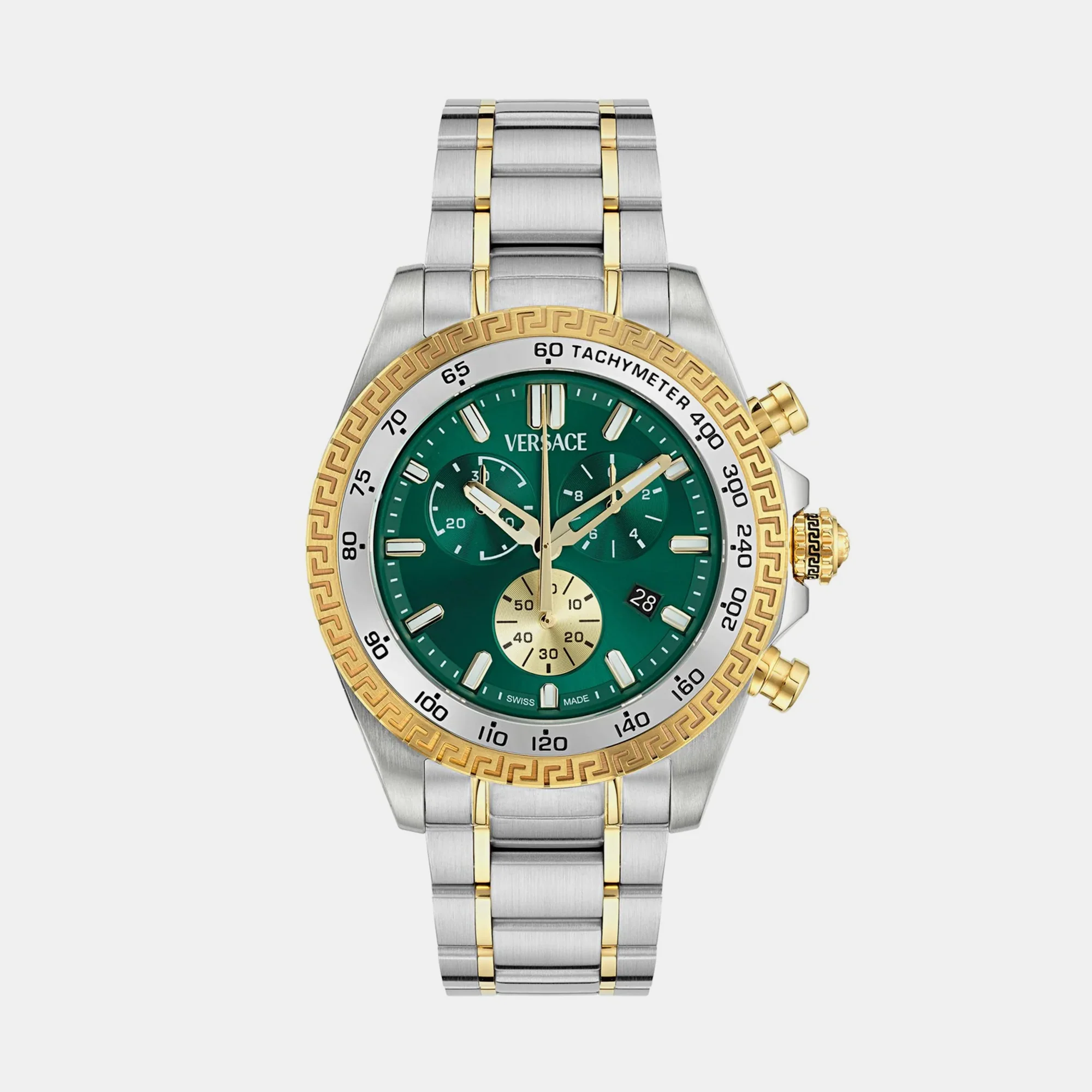 Men Quartz Green Dial Chronograph Stainless Steel Watch VE9K00424 - Image 2