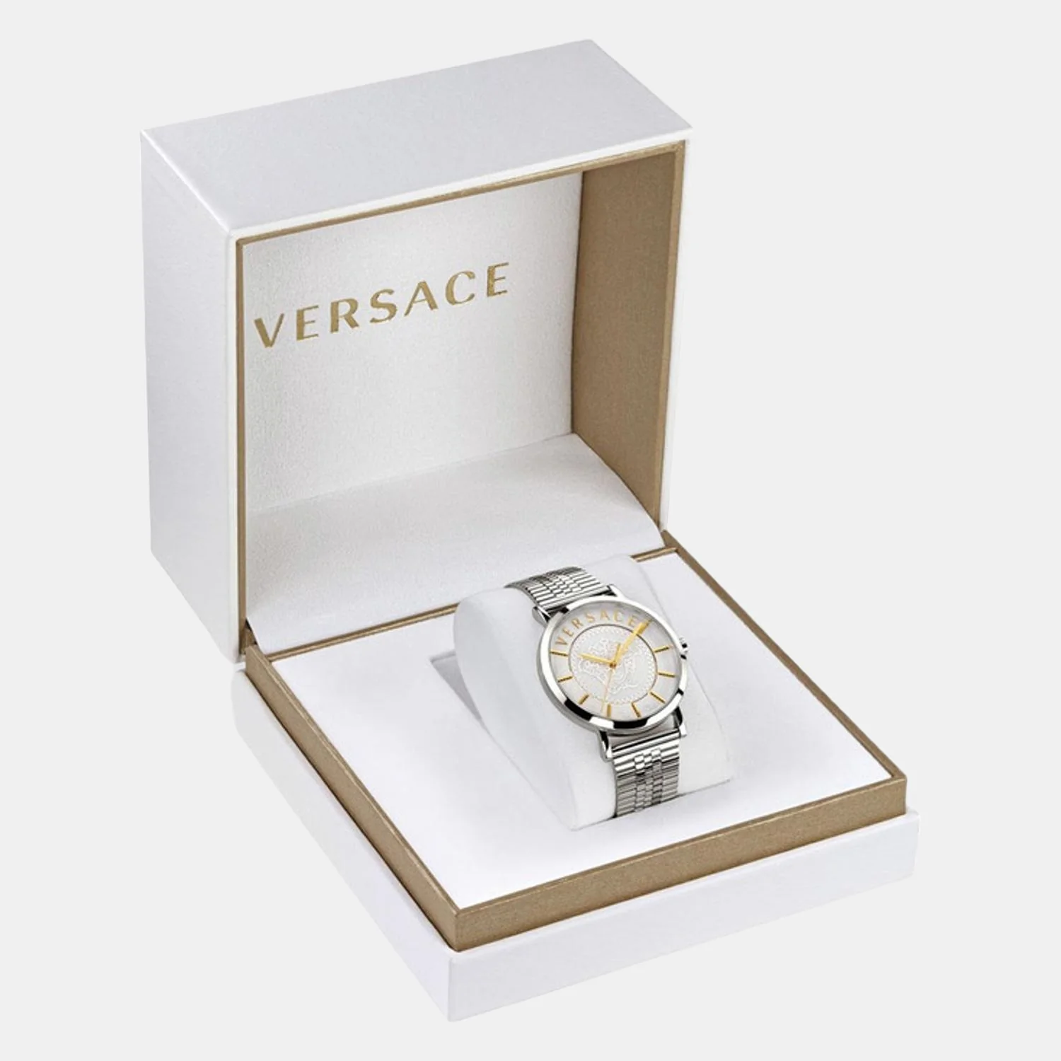 Men Quartz Silver Dial Analog Stainless Steel Watch VEJ400421 - Image 5