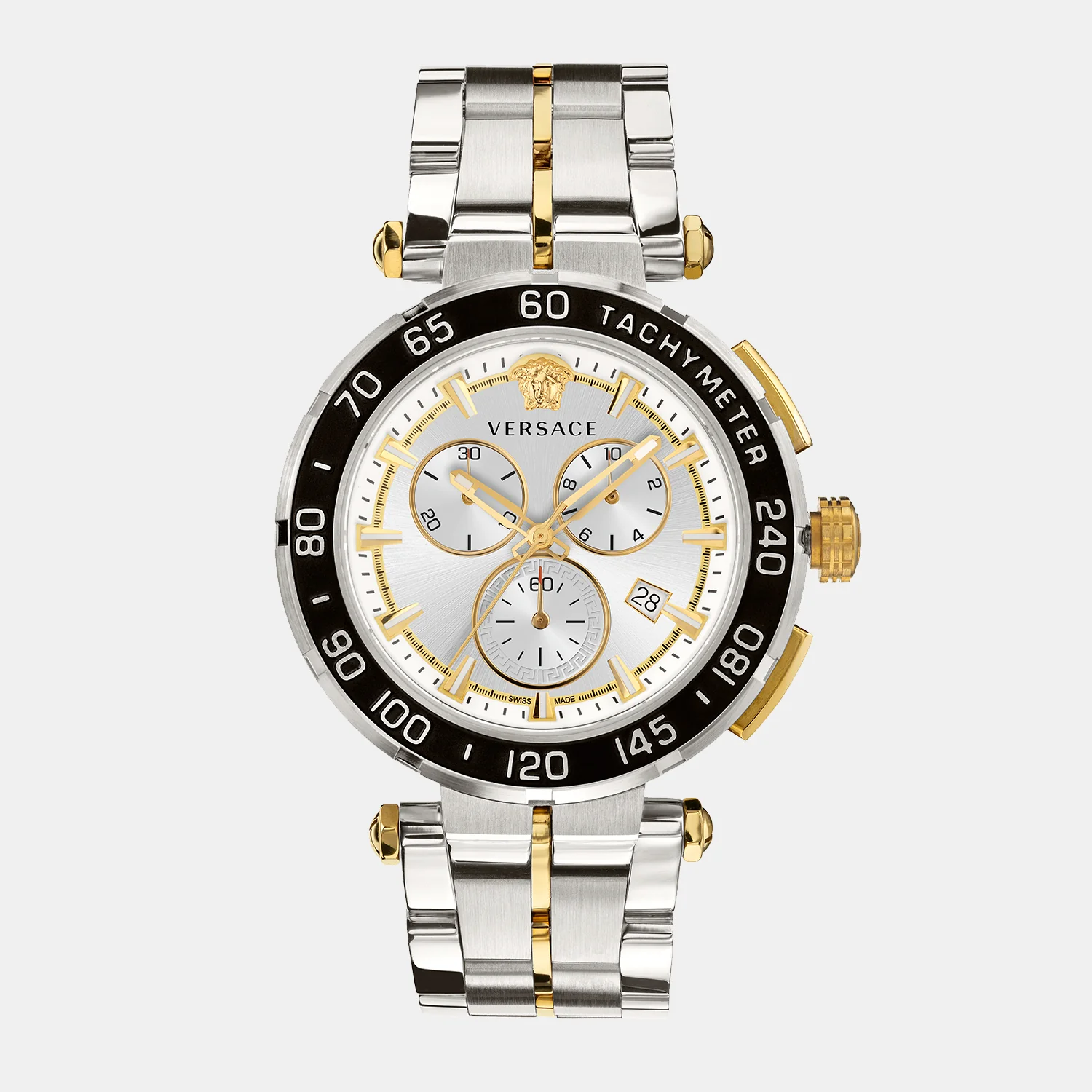 Men Quartz Silver Dial Chronograph Stainless Steel Watch VEPM00520