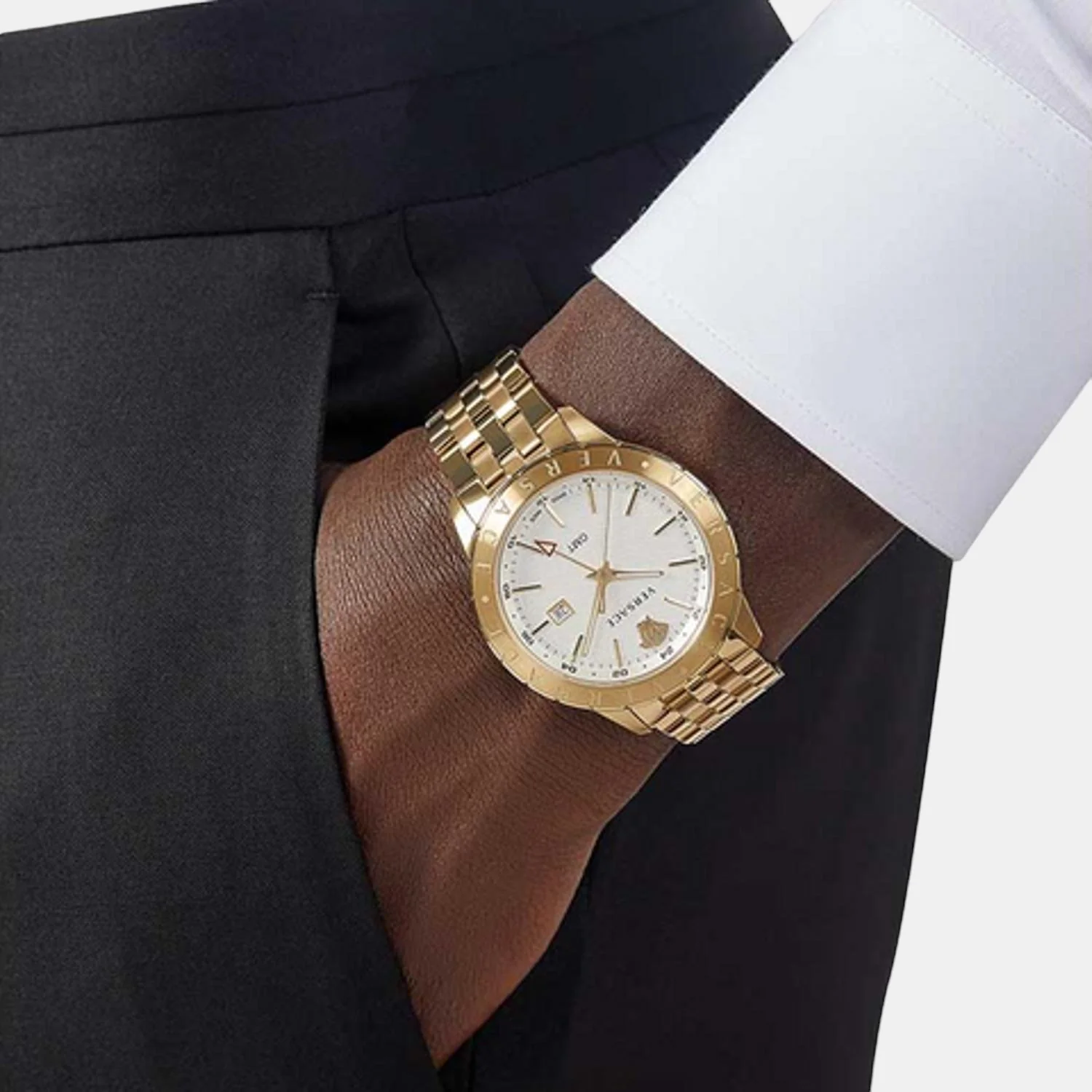 Men Quartz White Dial Analog Stainless Steel Watch VEBK00518 - Image 4