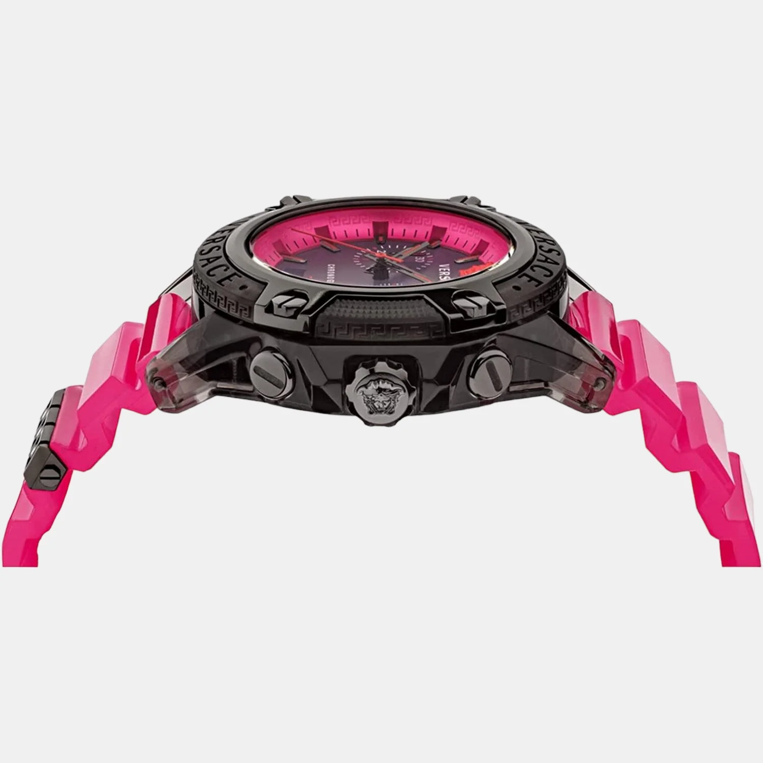 Unisex Quartz Pink Dial Chronograph Silicone Watch VEZ700221 - Image 2