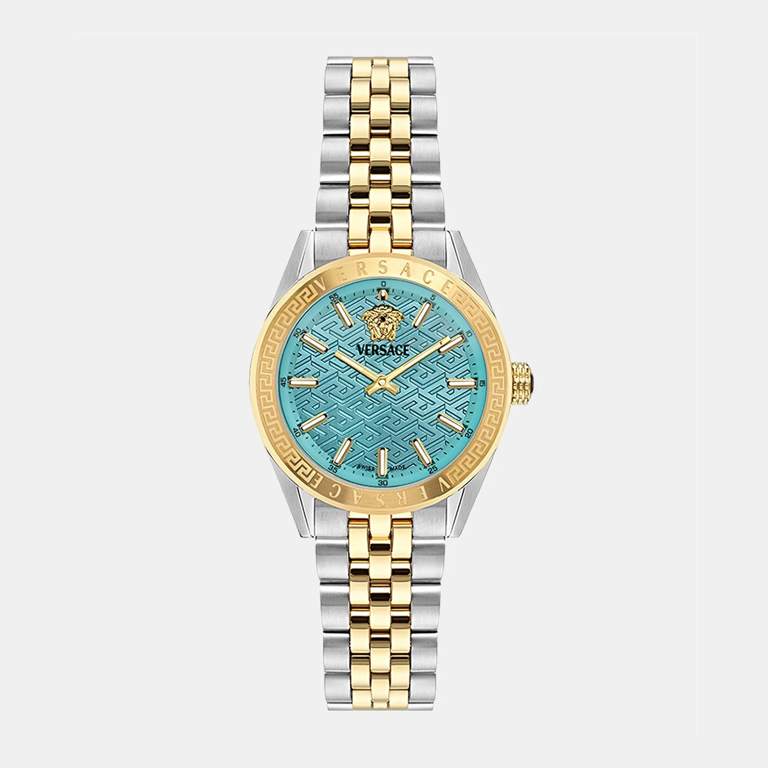 V-Code Lady Women Quartz Blue Dial Analog Stainless Steel Watch VE8I00524