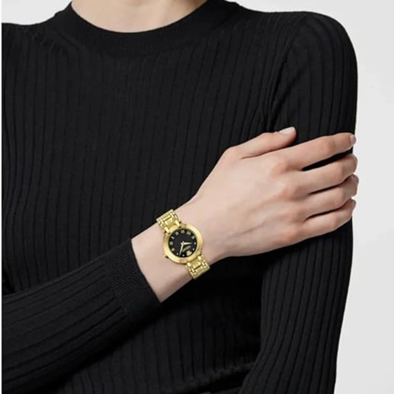 Women Quartz Black Dial Analog Recycled Steel Watch VE0P00625 - Image 4