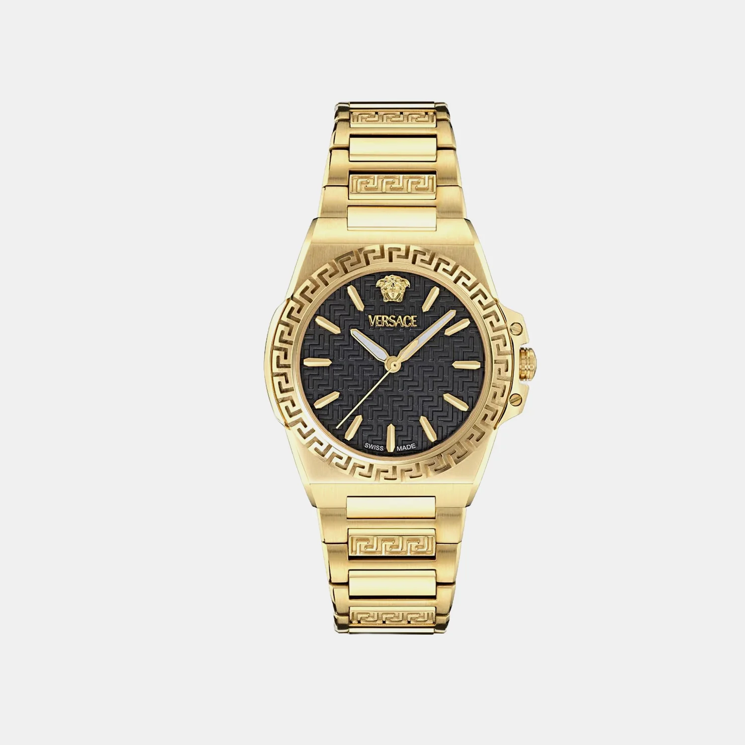 Greca Reaction Lady(Wc-0D Women Quartz Black Dial Analog Stainless Steel Watch VE0D00525