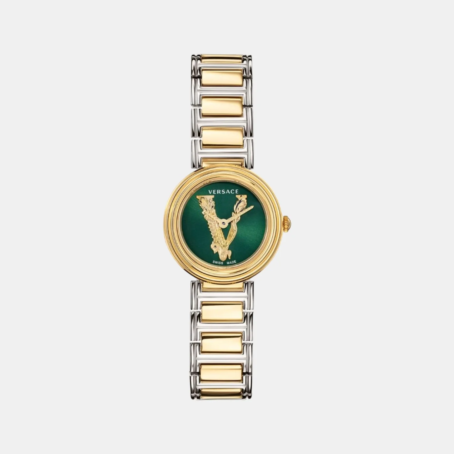 Women Quartz Green Dial Analog Stainless Steel Watch VET300821
