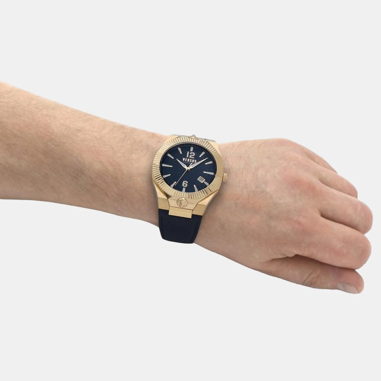 Men Quartz Blue Dial Analog Leather Watch VSP1P0221 - Image 7