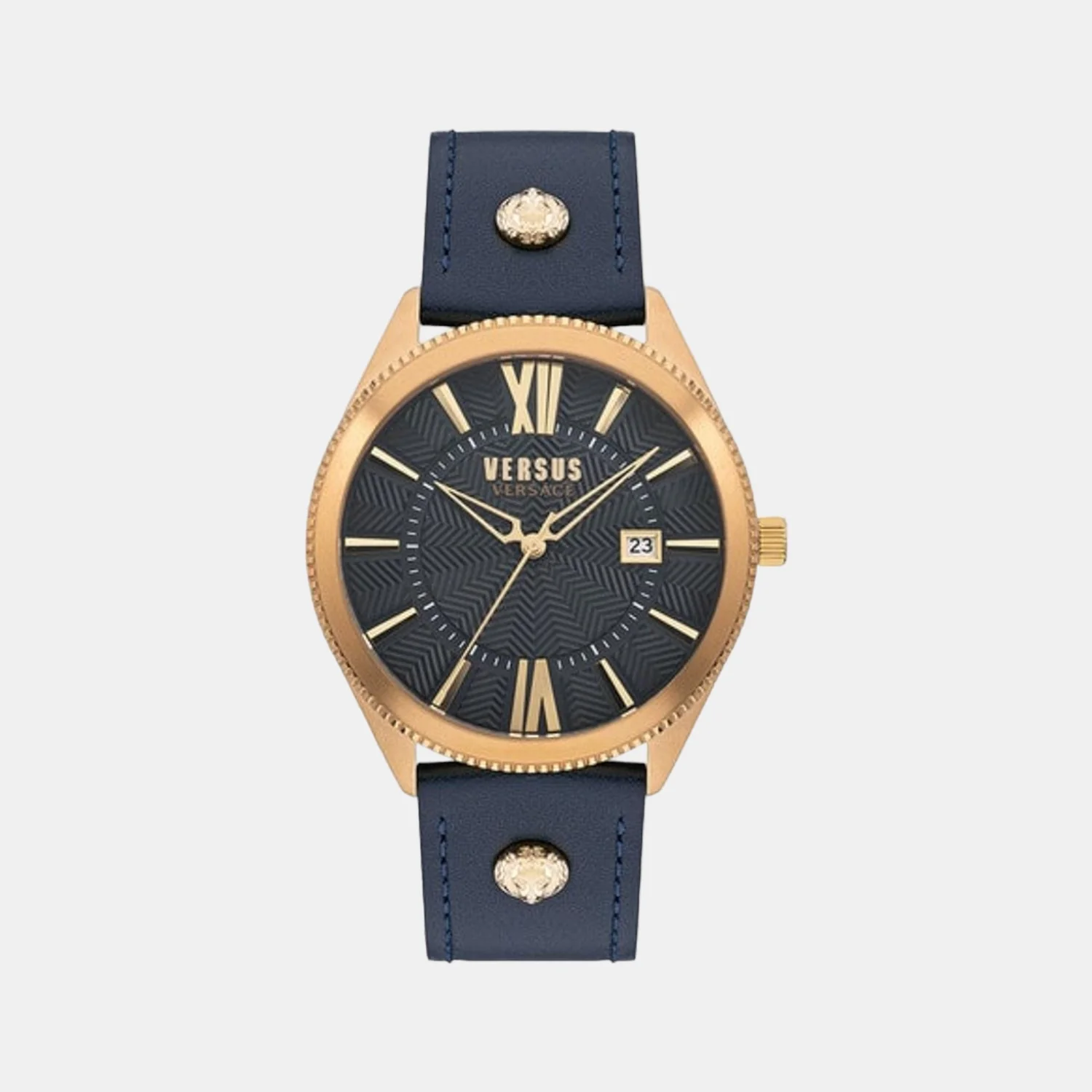 Men Quartz Blue Dial Analog Leather Watch VSPZY0221