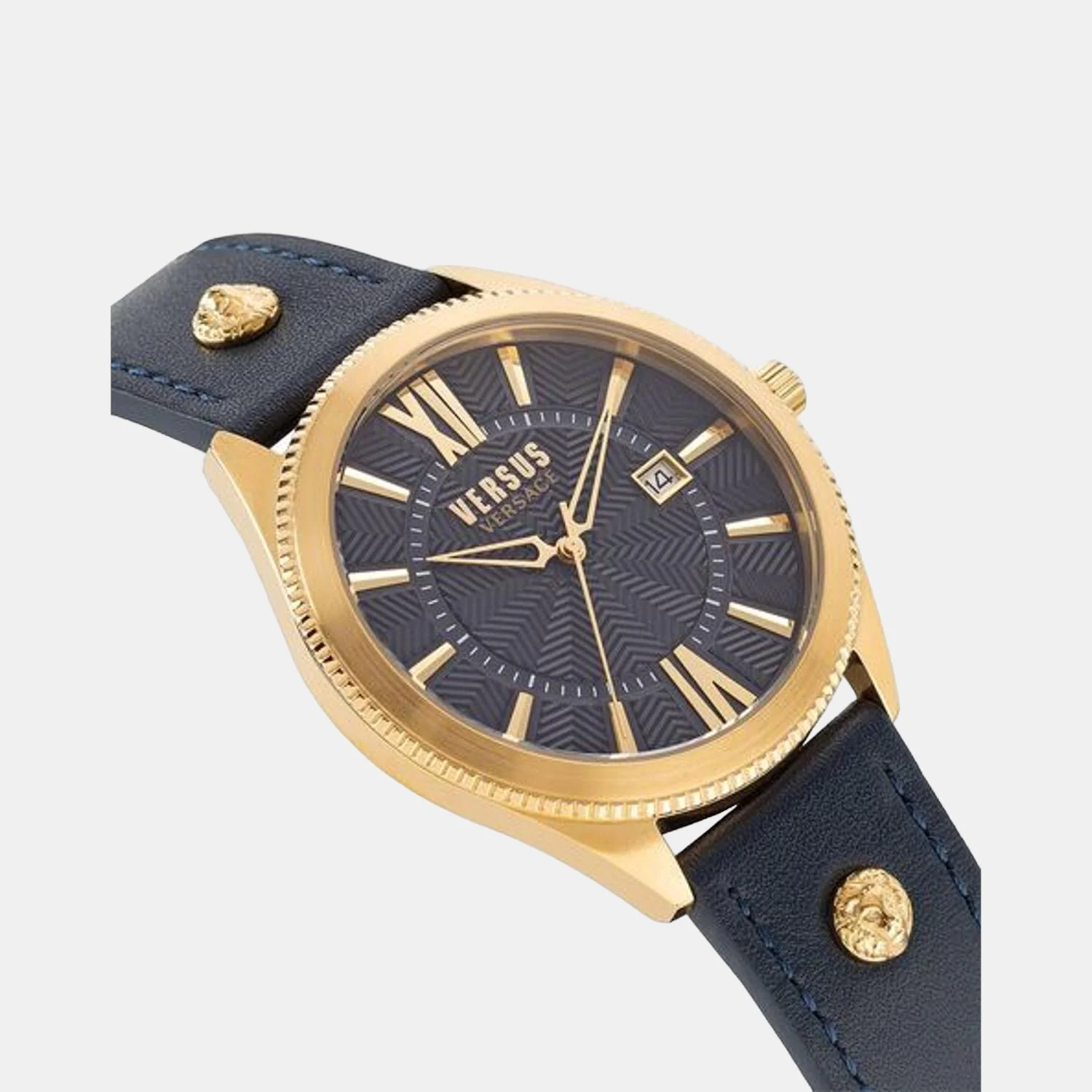Men Quartz Blue Dial Analog Leather Watch VSPZY0221 - Image 2