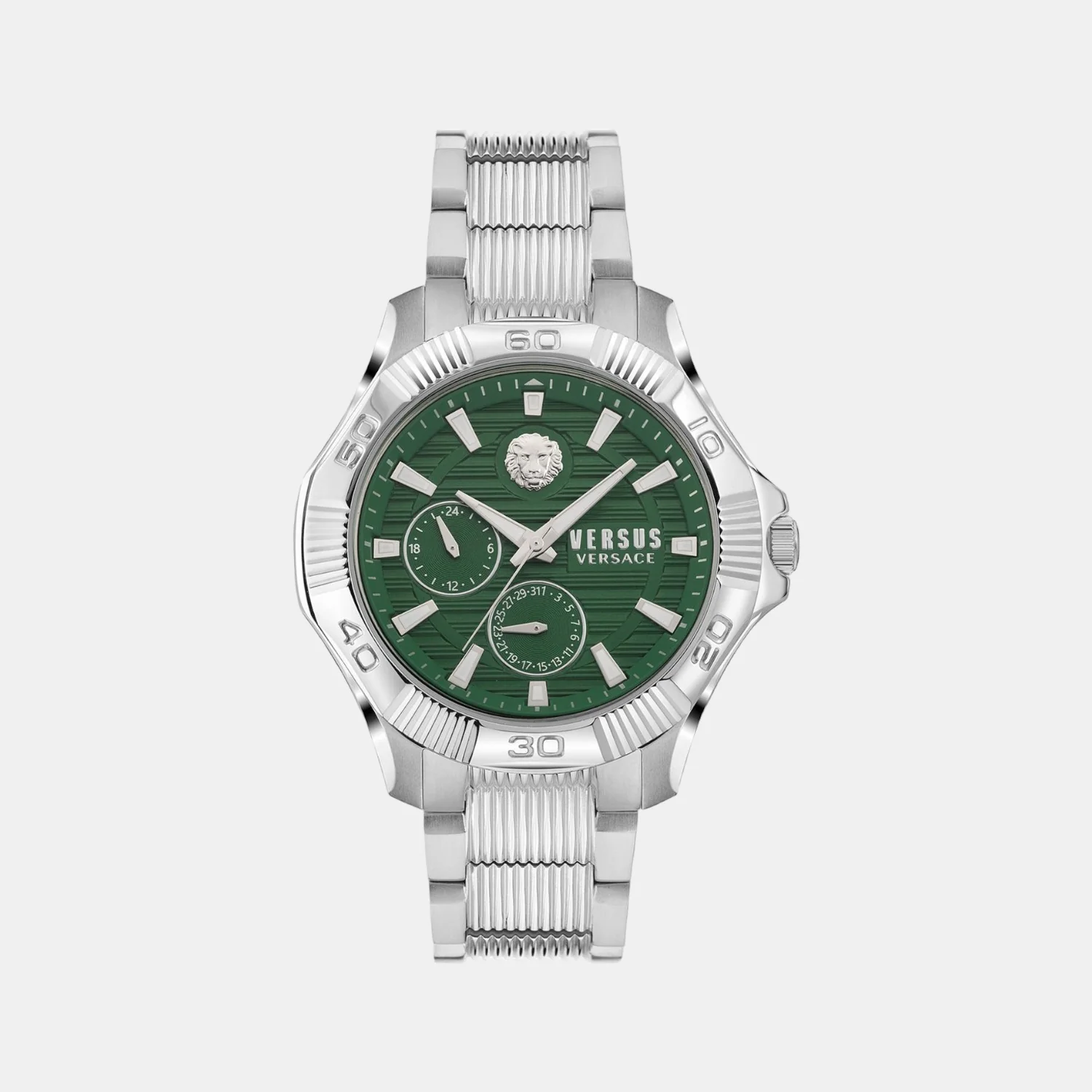 Men Quartz Green Dial Analog Stainless Steel Watch VSPZT0321