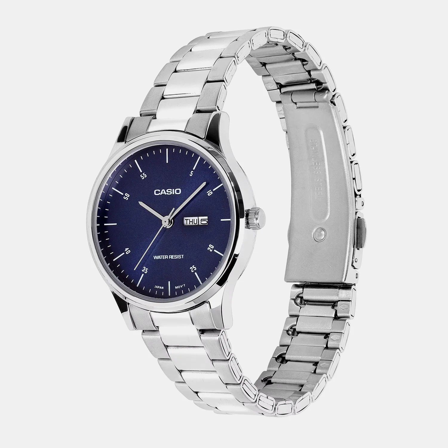 Women Quartz Blue Dial Analog Stainless Steel Watch A2502 - Image 3