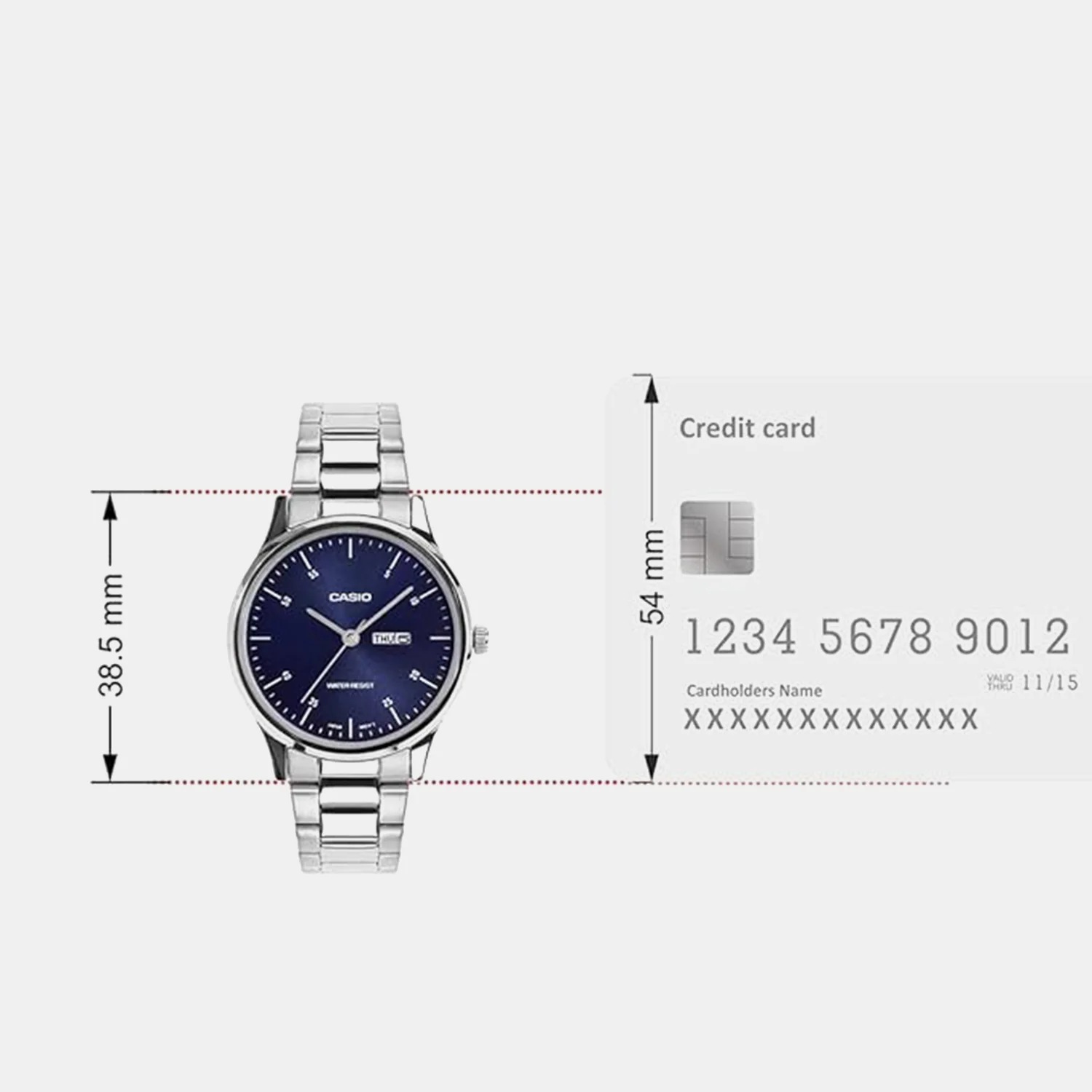 Women Quartz Blue Dial Analog Stainless Steel Watch A2502 - Image 6