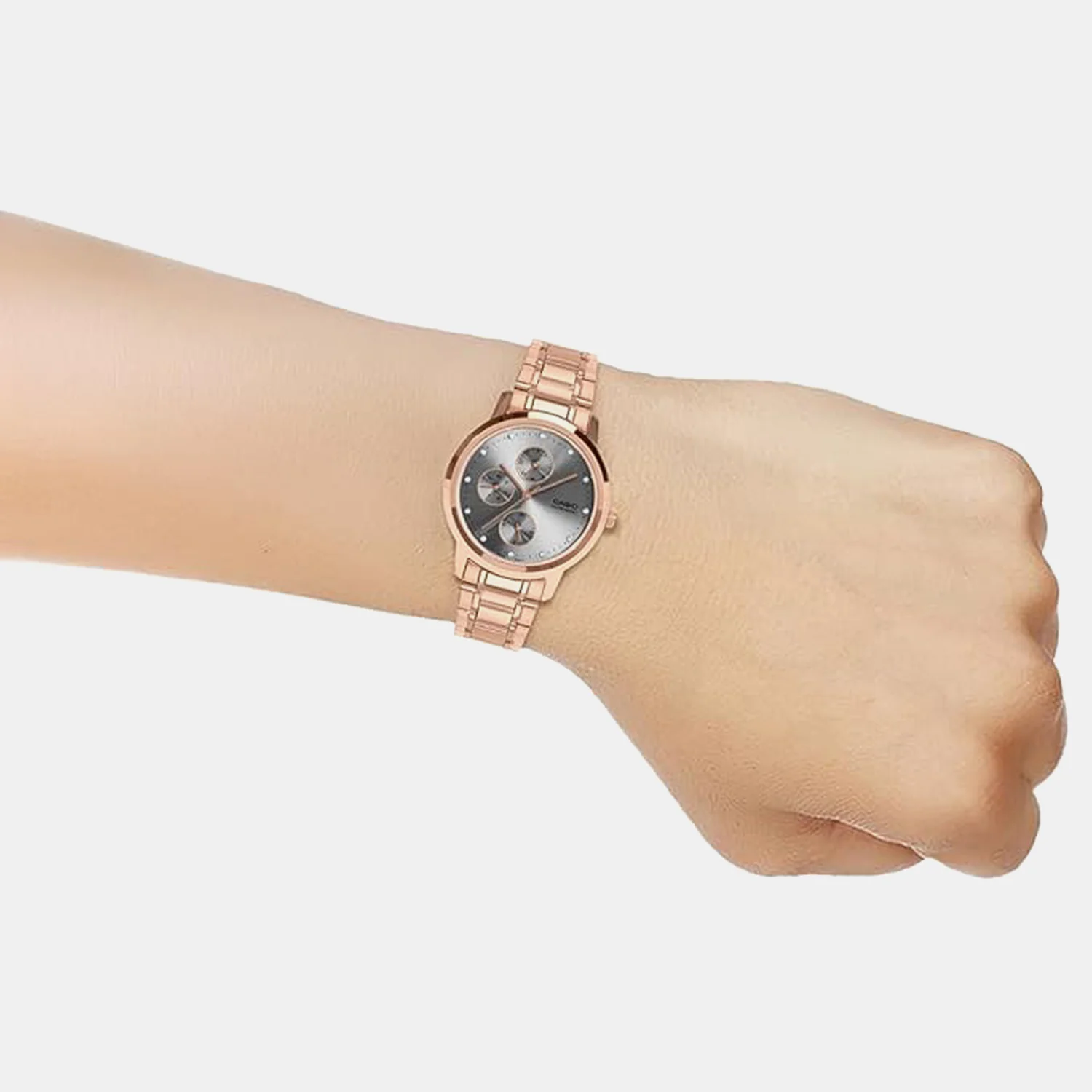 Women Quartz Grey Dial Analog Stainless Steel Watch A2497 - Image 6