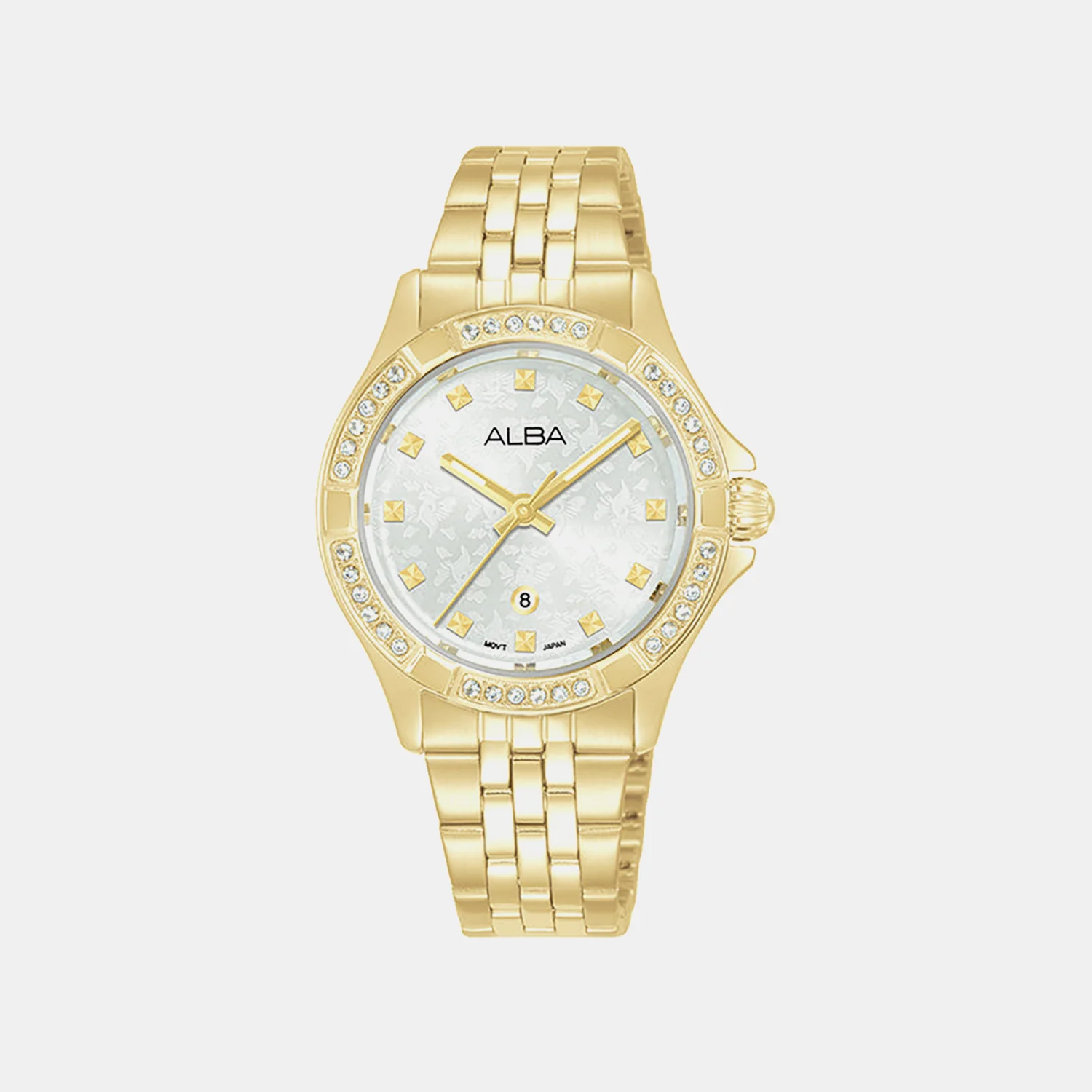 Women Quartz Silver Dial Analog Stainless Steel Watch AH7ED6X1