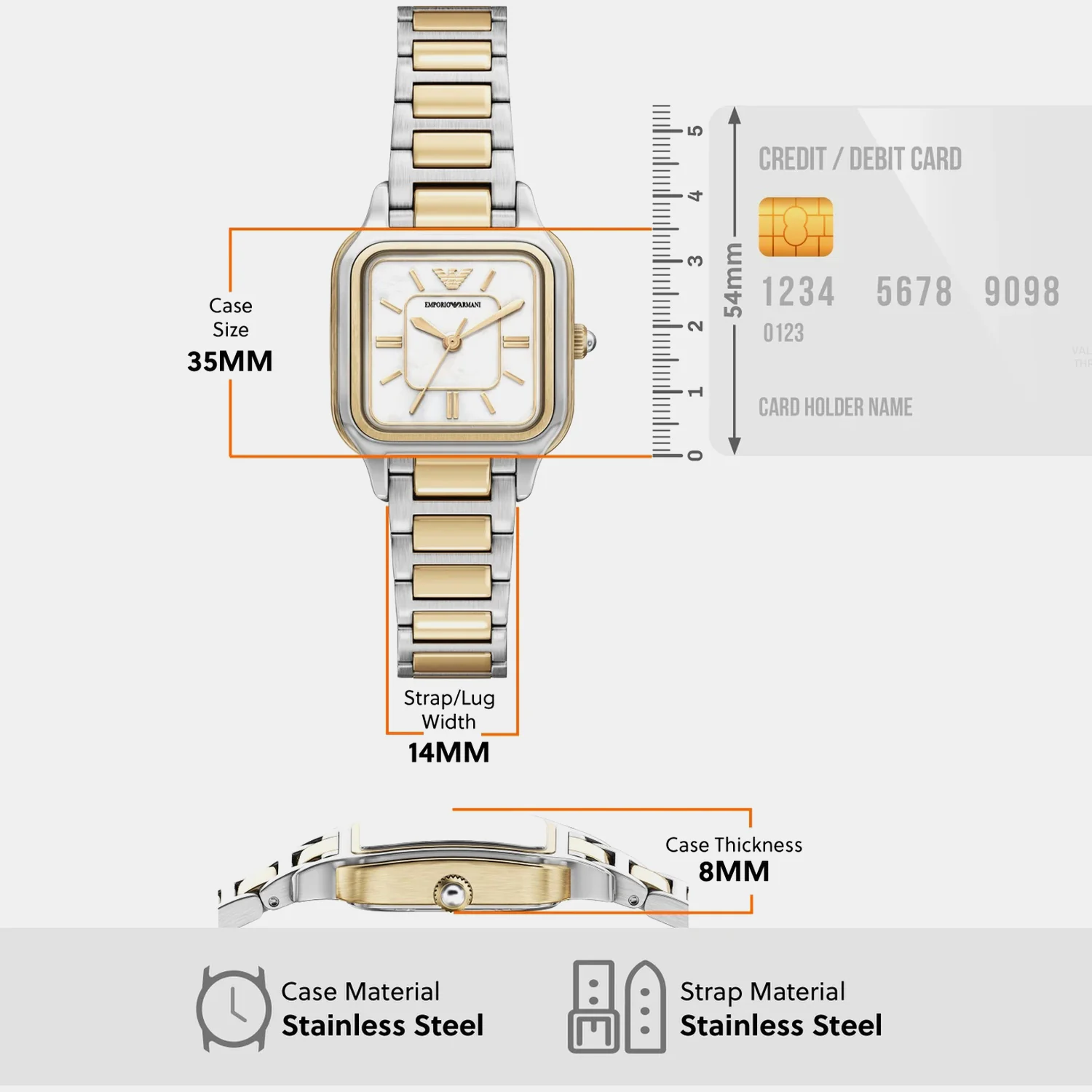 Women Quartz White Dial Analog Stainless Steel Watch AR11745 - Image 7